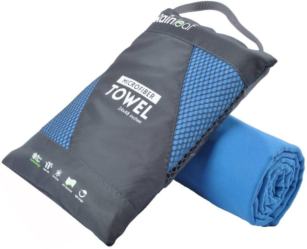 Rainleaf Microfiber Towel Perfect Travel & Gym & Camping Towel. Quick Dry - Super Absorbent - Ultra Compact - Lightweight. Suitable for Trip, Beach, Shower, Backpacking, Pool