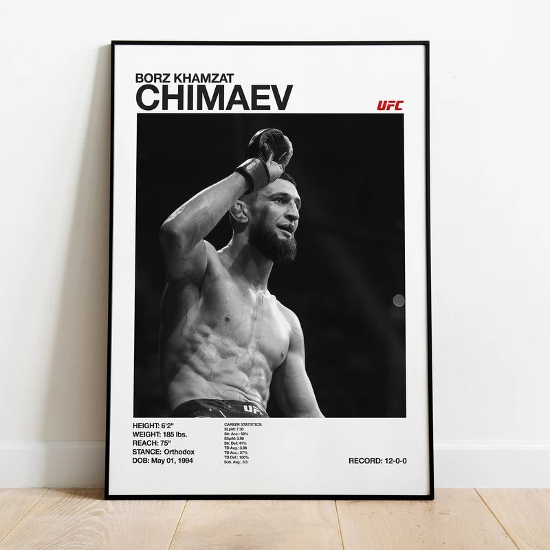 Black & White Combat Sports Canvas Poster – Unframed Print