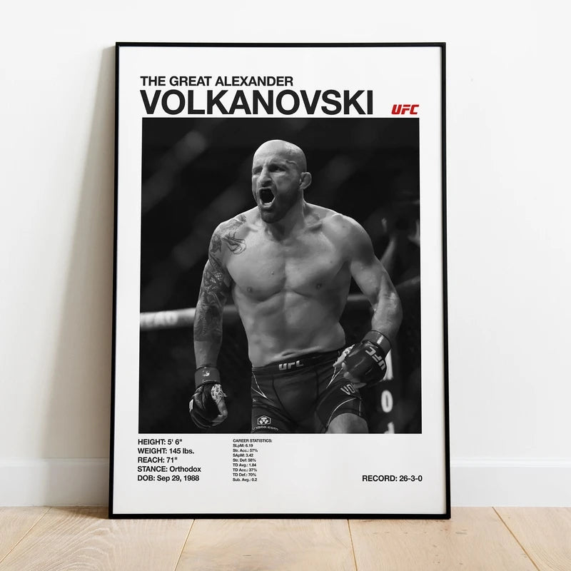 Black & White Combat Sports Canvas Poster – Unframed Print
