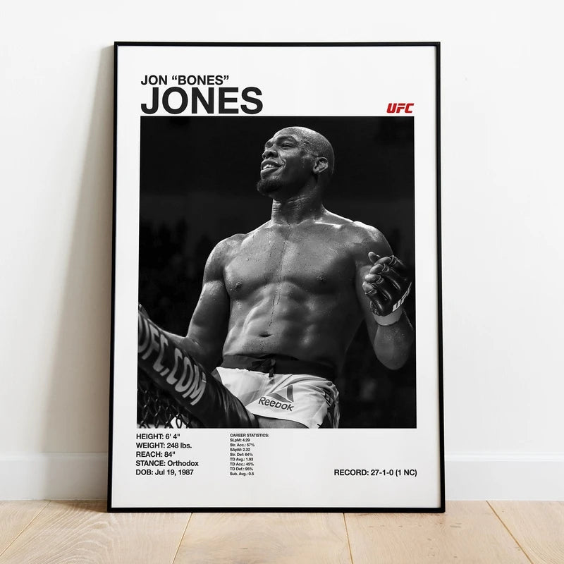 Black & White Combat Sports Canvas Poster – Unframed Print