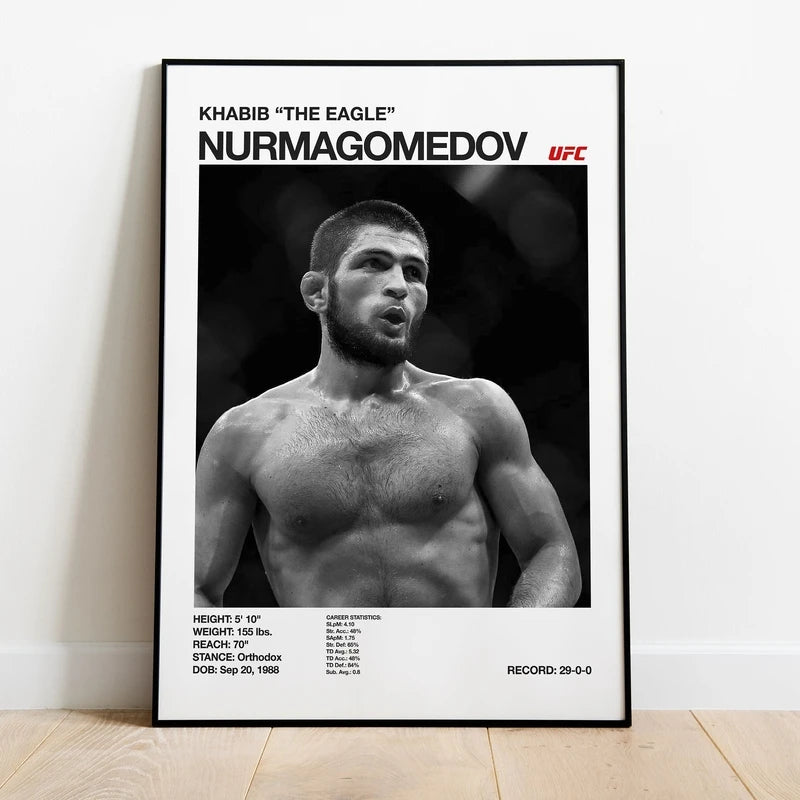 Black & White Combat Sports Canvas Poster – Unframed Print