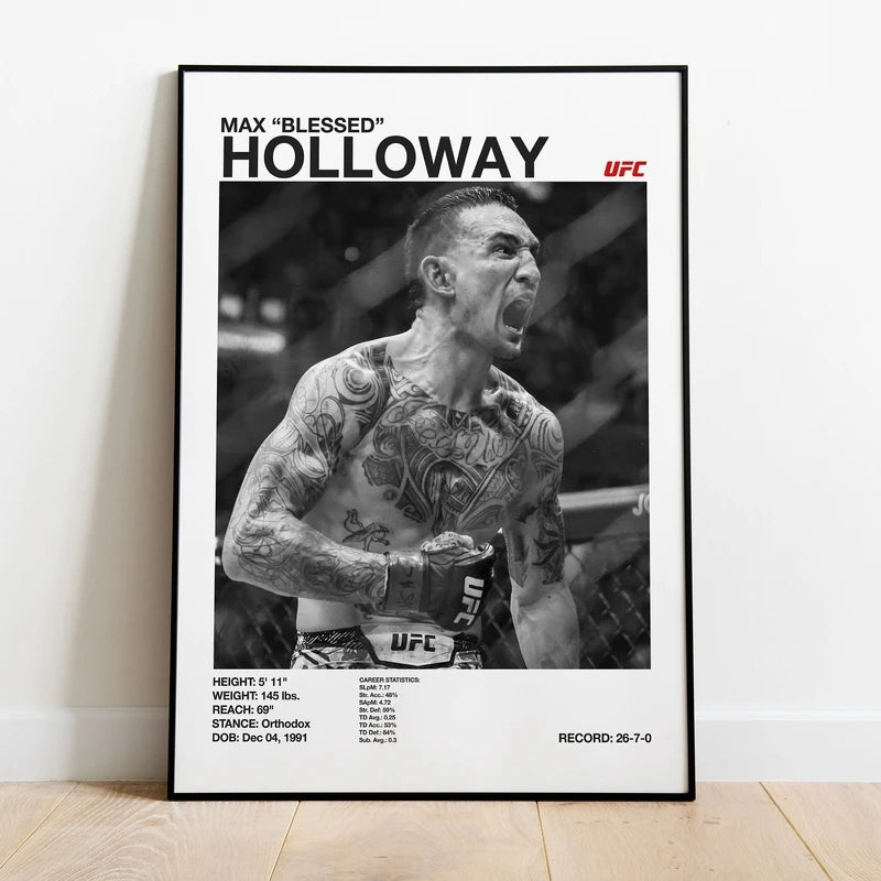 Black & White Combat Sports Canvas Poster – Unframed Print