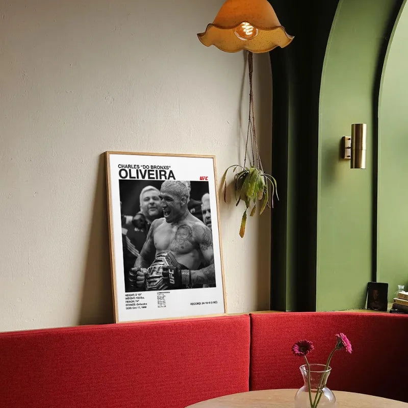 Black & White Combat Sports Canvas Poster – Unframed Print