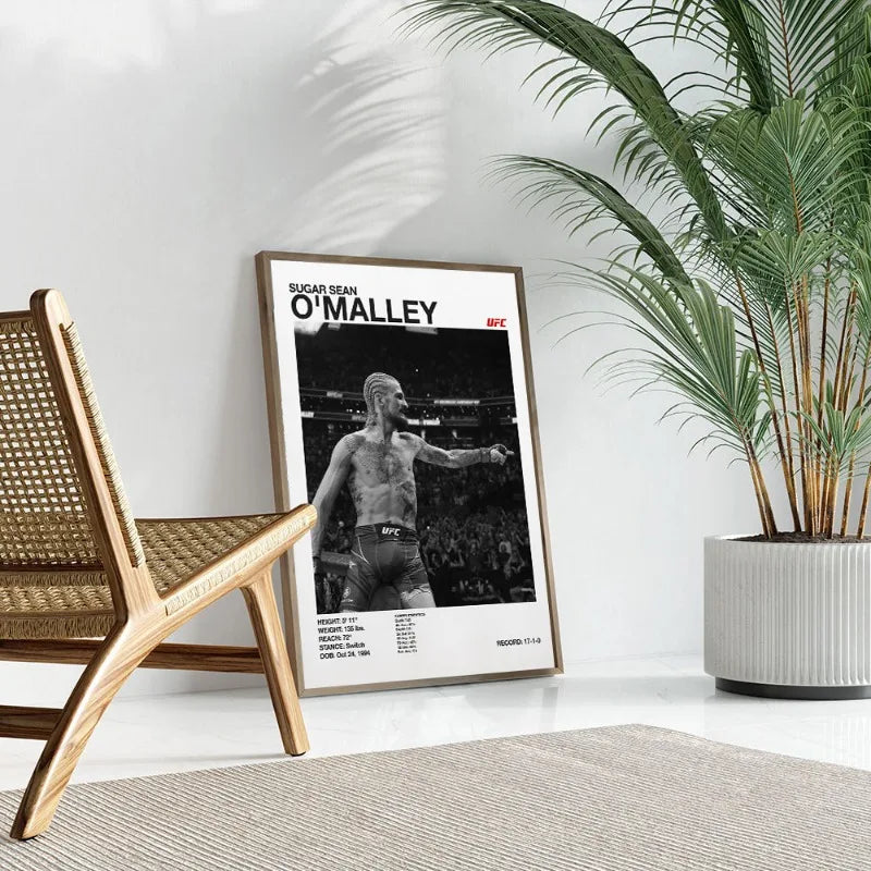 Black & White Combat Sports Canvas Poster – Unframed Print