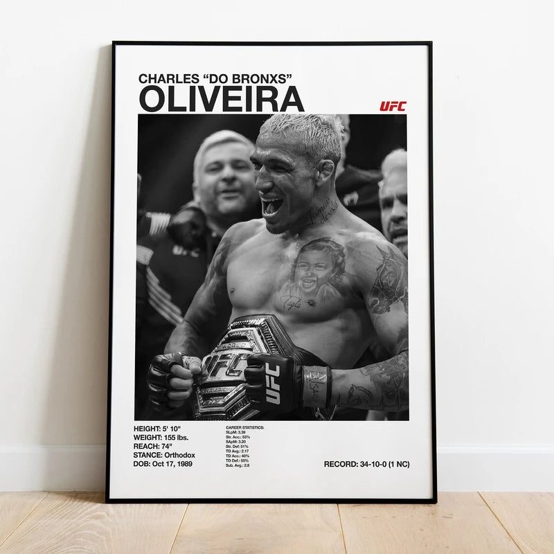 Black & White Combat Sports Canvas Poster – Unframed Print
