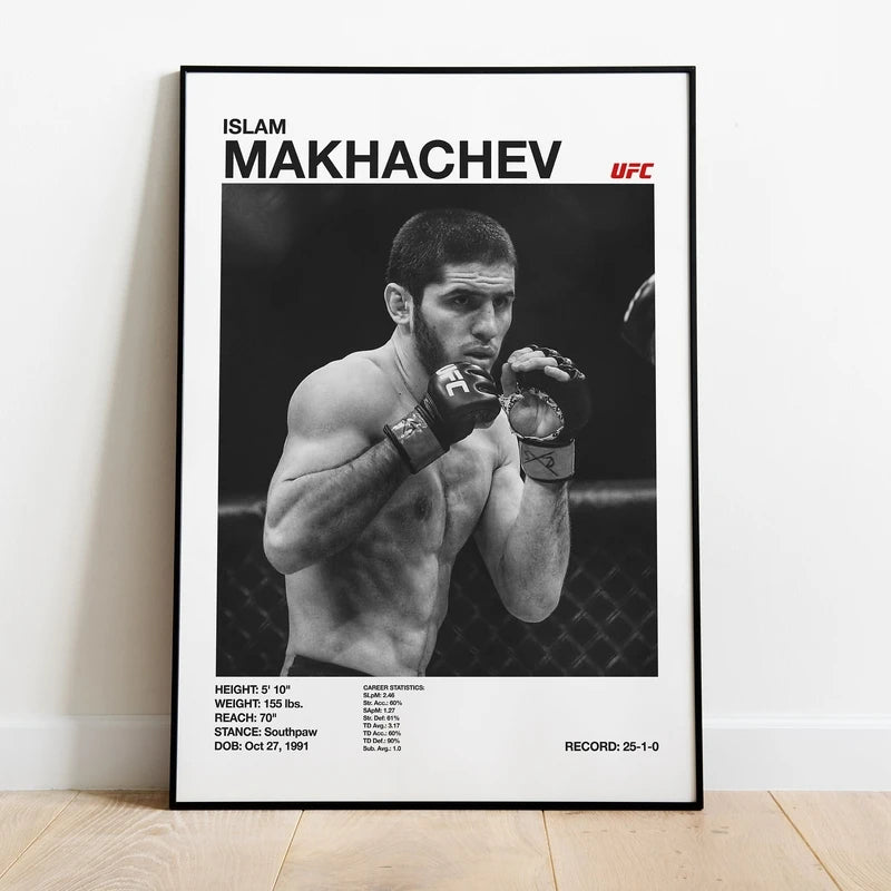 Black & White Combat Sports Canvas Poster – Unframed Print