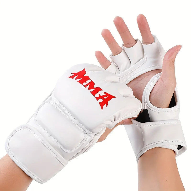 PU Leather MMA Gloves – Open Palm Training Gear for Men & Women