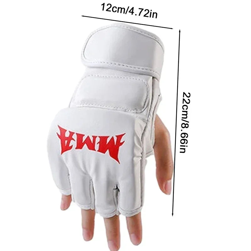 PU Leather MMA Gloves – Open Palm Training Gear for Men & Women