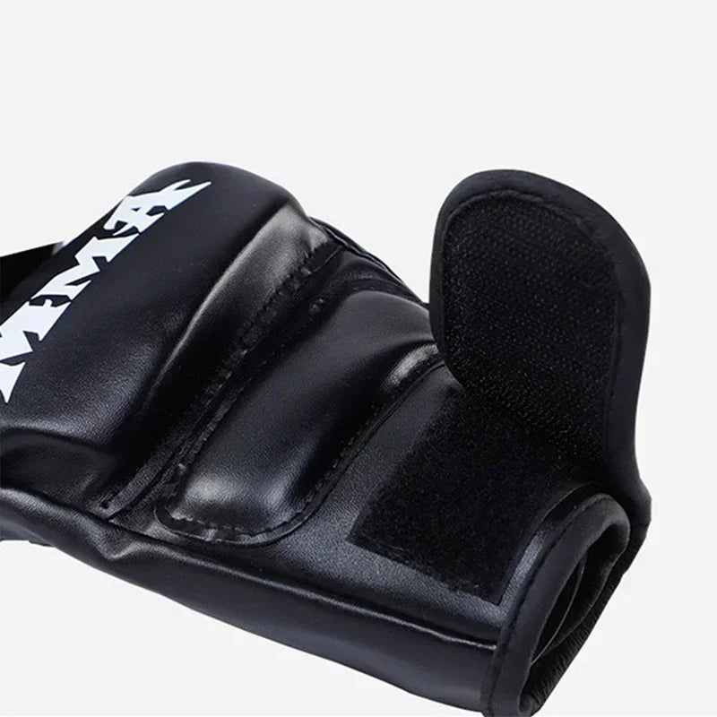 PU Leather MMA Gloves – Open Palm Training Gear for Men & Women