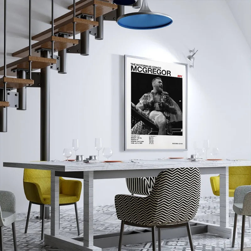 Black & White Combat Sports Canvas Poster – Unframed Print